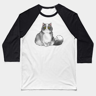 Cat - British Longhair - White and Gray Baseball T-Shirt